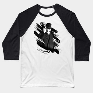 Winston Churchill. Black and white Baseball T-Shirt